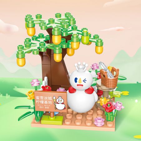 MIXUE ICE CITY A820001 820001 non  THÀNH PHỐ BĂNG MIXUE VƯỜN CHANH VUA TUYẾT bộ đồ chơi xếp lắp ráp ghép mô hình 80 khối
