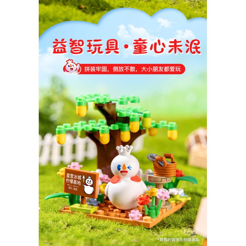 MIXUE ICE CITY A820001 820001 non  THÀNH PHỐ BĂNG MIXUE VƯỜN CHANH VUA TUYẾT bộ đồ chơi xếp lắp ráp ghép mô hình 80 khối