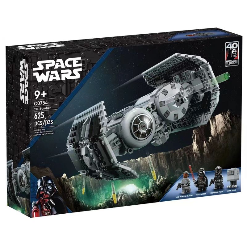 NOT Lego TIE BOMBER 75347 C0734 0734 xếp lắp ráp ghép mô hình MÁY BAY NÉM BOM TIE TITAN Star Wars Chiến Tranh Giữa Các Vì Sao 625 khối