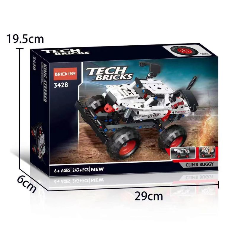 NOT Lego MONSTER JAM MUTT DALMATIAN 42150 BRICK 3428 xếp lắp ráp ghép mô hình QUÁI VẬT JAM MUTT DALMATIAN XE TẢI BULLDOG Technic Kỹ Thuật Công Nghệ Cao Mô Hình Phương Tiện 244 khối