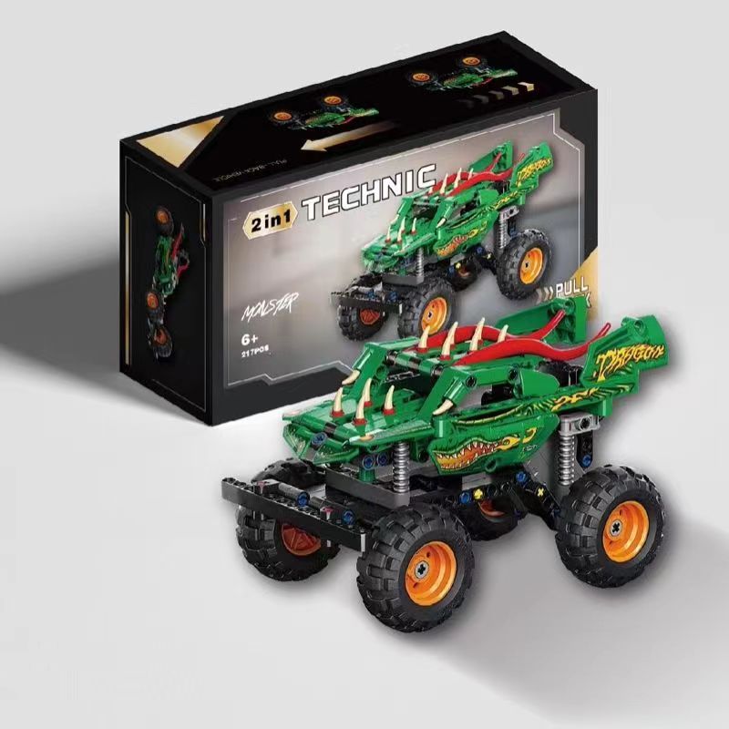 NOT Lego MONSTER JAM DRAGON 42149 BRICK 3427 xếp lắp ráp ghép mô hình QUÁI VẬT MỨT RỒNG BAY LỬA Technic Kỹ Thuật Công Nghệ Cao Mô Hình Phương Tiện 217 khối