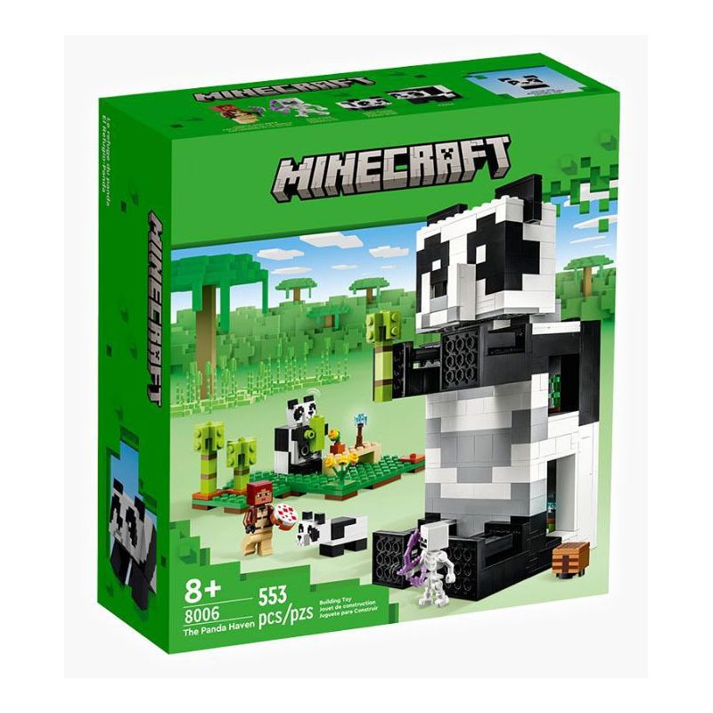NOT Lego THE PANDA HAVEN 21245 8006 xếp lắp ráp ghép mô hình THIÊN ĐƯỜNG GẤU TRÚC Minecraft Game Xây Dựng 553 khối