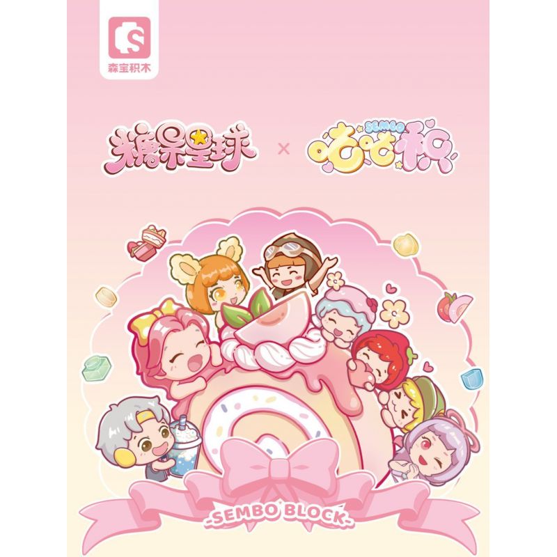 SEMBO 616010 HÀNH TINH KẸO MÓC KHÓA CỐC CA CAO GUGUJI bộ đồ chơi xếp lắp ráp ghép mô hình Girl Con Gái