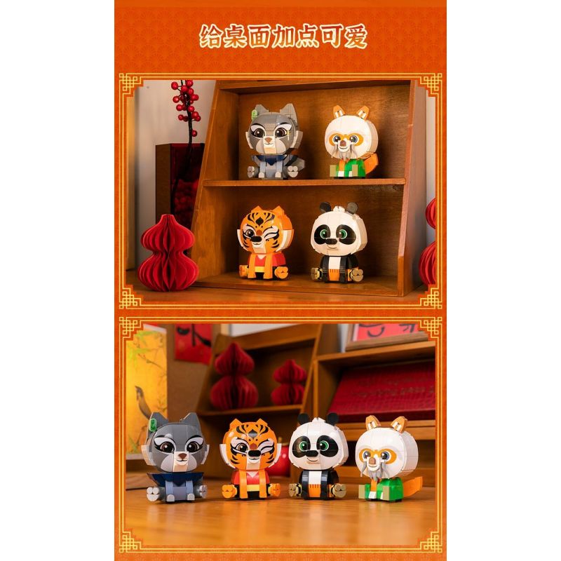 PANTASY 99124 KUNG FU PANDA BÚP BÊ NGỒI GẤU TRÚC PO bộ đồ chơi xếp lắp ráp ghép mô hình Movie & Game Phim Và Trò Chơi 300 khối