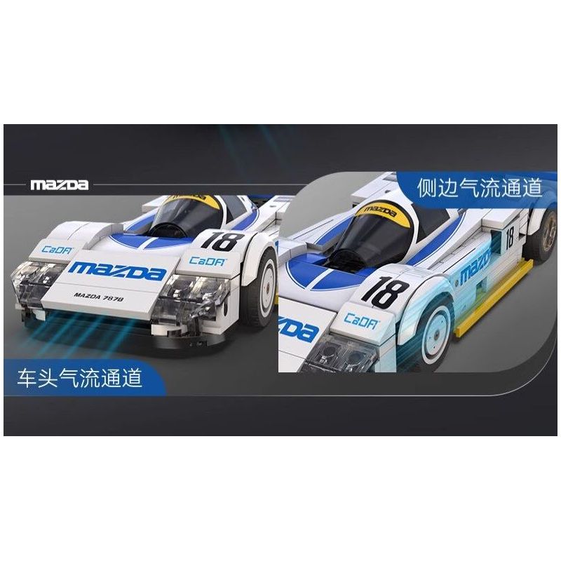CADA DOUBLEE C55029 55029 XE ĐUA SỨC BỀN MAZDA 787B tỷ lệ 1:24 bộ đồ chơi xếp lắp ráp ghép mô hình Speed Champions Racing Cars Đua Xe Công Thức 242 khối