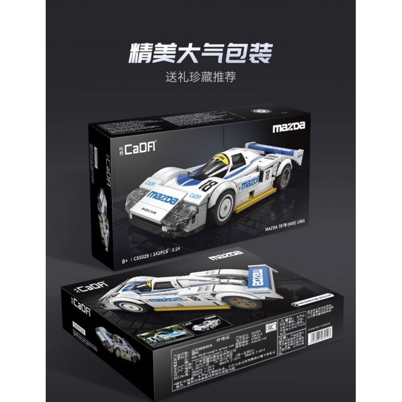CADA DOUBLEE C55029 55029 XE ĐUA SỨC BỀN MAZDA 787B tỷ lệ 1:24 bộ đồ chơi xếp lắp ráp ghép mô hình Speed Champions Racing Cars Đua Xe Công Thức 242 khối