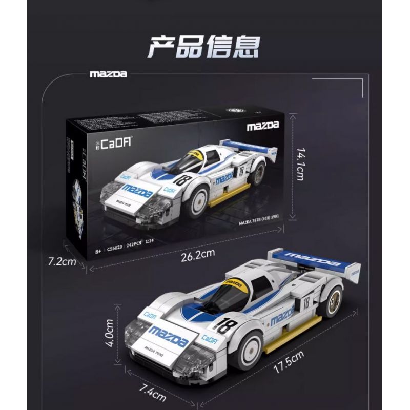 CADA DOUBLEE C55029 55029 XE ĐUA SỨC BỀN MAZDA 787B tỷ lệ 1:24 bộ đồ chơi xếp lắp ráp ghép mô hình Speed Champions Racing Cars Đua Xe Công Thức 242 khối