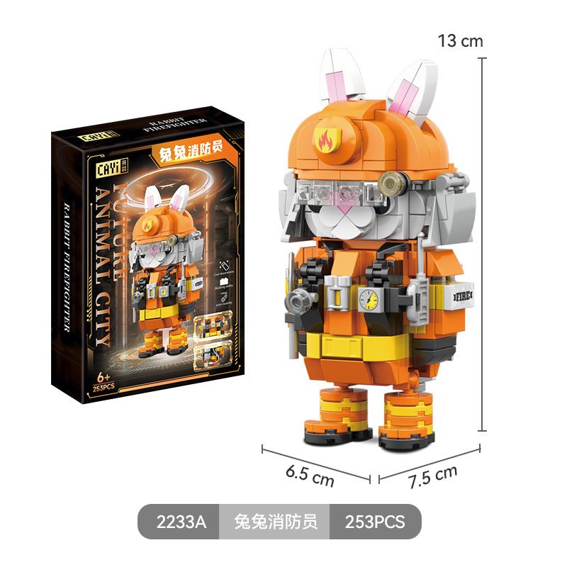 CAYI 2233A LÍNH CỨU HỎA THỎ bộ đồ chơi xếp lắp ráp ghép mô hình 253 khối