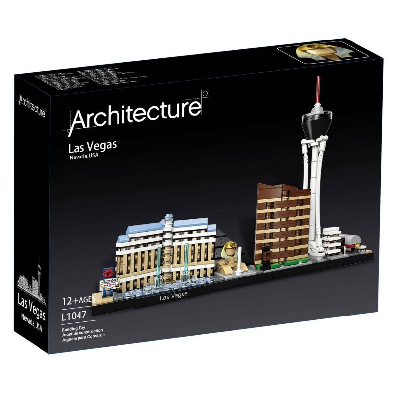 NOT Lego ARCHITECTURE LAS VEGAS 21047 L1047 1047 xếp lắp ráp ghép mô hình LAS VEGAS ĐƯỜNG CHÂN TRỜI Công Trình Kiến Trúc 487 khối