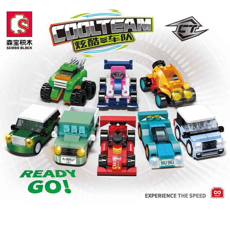 SEMBO 2803 2804 2805 2806 2807 2800 2801 2802 non Lego ĐỘI TÀU 8 MẪU TUYỆT VỜI bộ đồ chơi xếp lắp ráp ghép mô hình Racers COOLTEAM Đua Tốc Độ