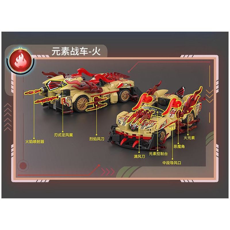 SEMBO 714304 HẠM ĐỘI TUYỆT VỜI XE NGUYÊN TỐ VÀNG bộ đồ chơi xếp lắp ráp ghép mô hình Racers Đua Tốc Độ 323 khối