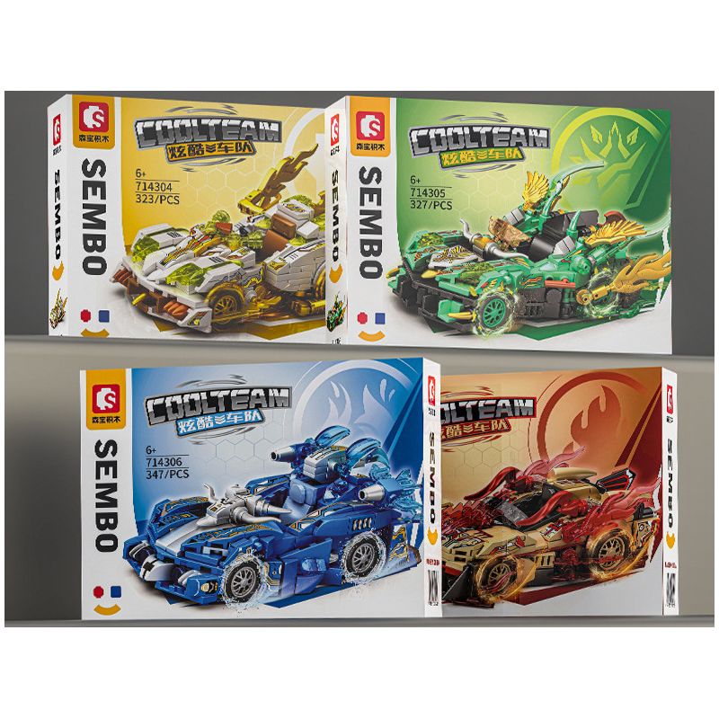 SEMBO 714305 HẠM ĐỘI MÁT MẺ XE NGUYÊN TỐ TRÁI ĐẤT bộ đồ chơi xếp lắp ráp ghép mô hình Racers Đua Tốc Độ 327 khối