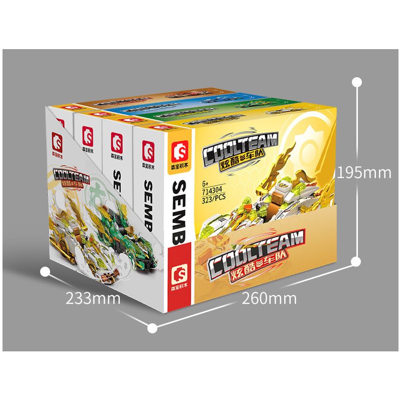 SEMBO 714306 HẠM ĐỘI MÁT MẺ NƯỚC XE NGUYÊN TỐ bộ đồ chơi xếp lắp ráp ghép mô hình Racers Đua Tốc Độ 347 khối