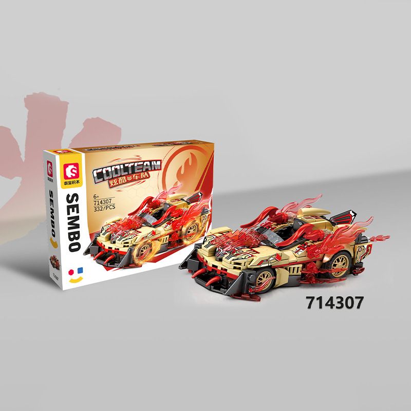 SEMBO 714307 non Lego HẠM ĐỘI TUYỆT VỜI XE LỬA NGUYÊN TỐ bộ đồ chơi xếp lắp ráp ghép mô hình Racers Đua Tốc Độ 332 khối