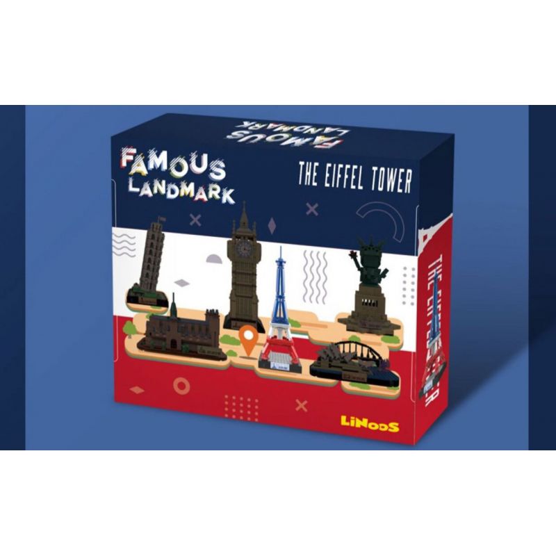 LINOOS LN7057 7057 THÁP EIFFEL bộ đồ chơi xếp lắp ráp ghép mô hình Architecture FAMOUS LANDMARK THE EIFFEL TOWER Công Trình Kiến Trúc 303 khối