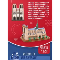 LINOOS LN7058 7058 NHÀ THỜ ĐỨC BÀ PARIS bộ đồ chơi xếp lắp ráp ghép mô hình Architecture FAMOUS LANDMARK NOTRE DAME DE PARIS Công Trình Kiến Trúc 303 khối