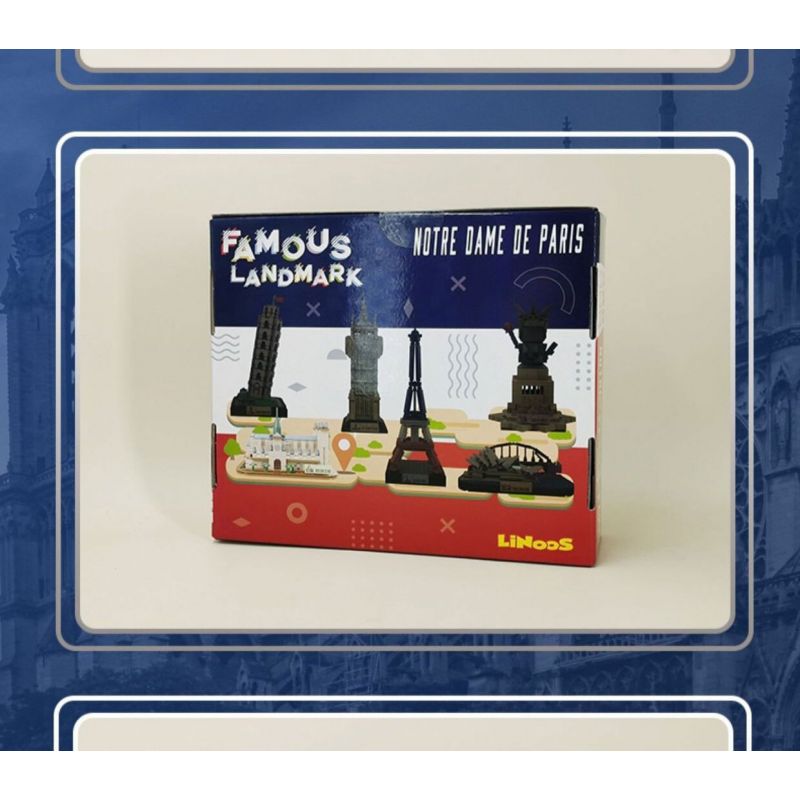 LINOOS LN7058 7058 NHÀ THỜ ĐỨC BÀ PARIS bộ đồ chơi xếp lắp ráp ghép mô hình Architecture FAMOUS LANDMARK NOTRE DAME DE PARIS Công Trình Kiến Trúc 303 khối