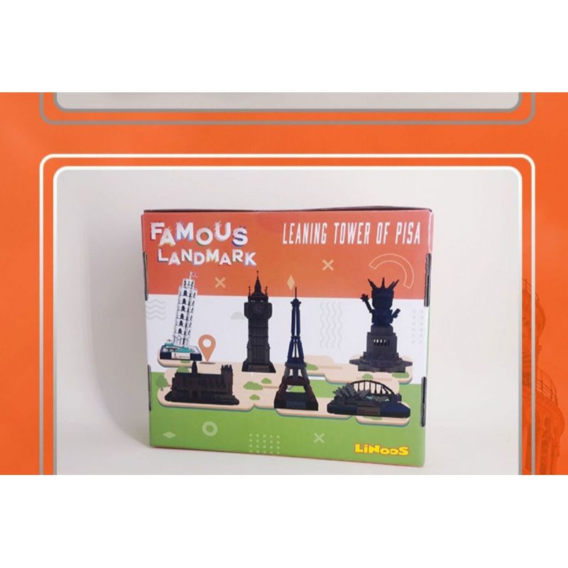 LINOOS LN7059 7059 THÁP NGHIÊNG PISA bộ đồ chơi xếp lắp ráp ghép mô hình Architecture FAMOUS LANDMARK LEANING TOWER OF PISA Công Trình Kiến Trúc 346 khối