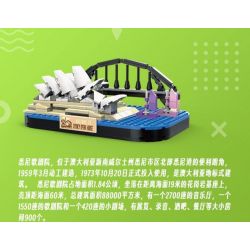 LINOOS LN7061 7061 NHÀ HÁT OPERA SYDNEY bộ đồ chơi xếp lắp ráp ghép mô hình Architecture FAMOUS LANDMARK SYDNEY OPERA HOUSE Công Trình Kiến Trúc 284 khối