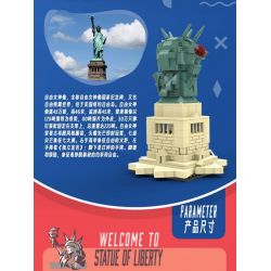 LINOOS LN7060 7060 TƯỢNG NỮ THẦN TỰ DO bộ đồ chơi xếp lắp ráp ghép mô hình Architecture FAMOUS LANDMARK STATUE OF LIBERTY Công Trình Kiến Trúc 385 khối
