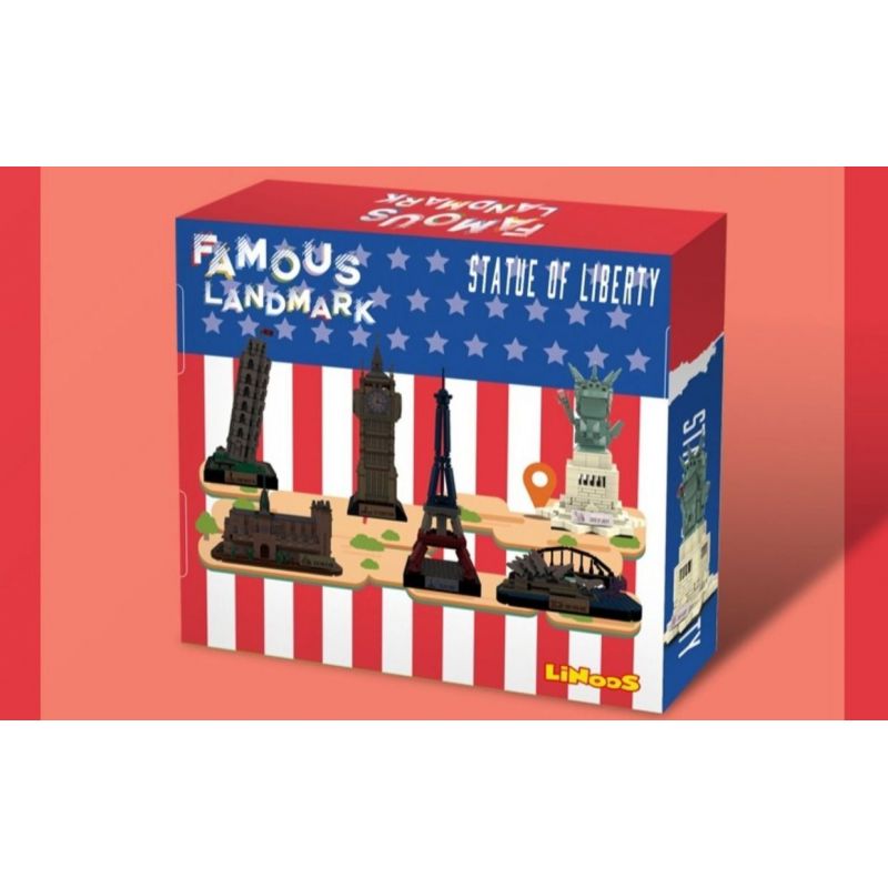LINOOS LN7060 7060 TƯỢNG NỮ THẦN TỰ DO bộ đồ chơi xếp lắp ráp ghép mô hình Architecture FAMOUS LANDMARK STATUE OF LIBERTY Công Trình Kiến Trúc 385 khối