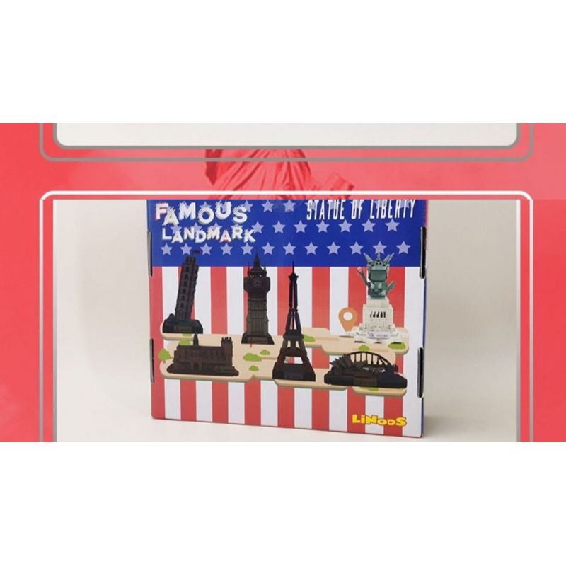 LINOOS LN7060 7060 TƯỢNG NỮ THẦN TỰ DO bộ đồ chơi xếp lắp ráp ghép mô hình Architecture FAMOUS LANDMARK STATUE OF LIBERTY Công Trình Kiến Trúc 385 khối