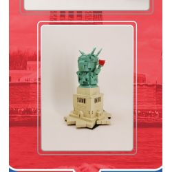 LINOOS LN7060 7060 TƯỢNG NỮ THẦN TỰ DO bộ đồ chơi xếp lắp ráp ghép mô hình Architecture FAMOUS LANDMARK STATUE OF LIBERTY Công Trình Kiến Trúc 385 khối