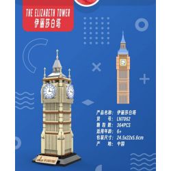LINOOS LN7062 7062 THÁP ELIZABETH bộ đồ chơi xếp lắp ráp ghép mô hình Architecture FAMOUS LANDMARK THE ELIZABETH TOWER Công Trình Kiến Trúc 364 khối