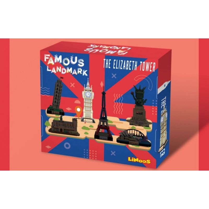 LINOOS LN7062 7062 THÁP ELIZABETH bộ đồ chơi xếp lắp ráp ghép mô hình Architecture FAMOUS LANDMARK THE ELIZABETH TOWER Công Trình Kiến Trúc 364 khối