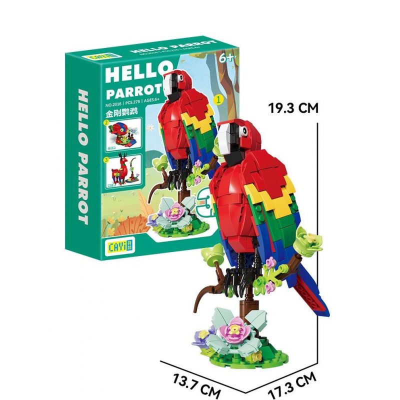 CAYI 2016 VẸT CÁ HƯƠU bộ đồ chơi xếp lắp ráp ghép mô hình Creator HELLO PARROT Sáng Tạo 276 khối