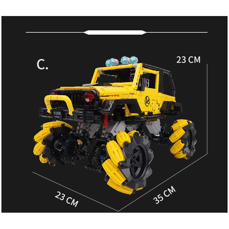 HAPPY BUILD PANGU YC-23035 23035 YC23035 RED RAPTOR MAI LUN STUNT XE ĐỊA HÌNH bộ đồ chơi xếp lắp ráp ghép mô hình Technic PICKUP TRUCK ROAD KING Kỹ Thuật Công Nghệ Cao Mô Hình Phương Tiện 1640 khối