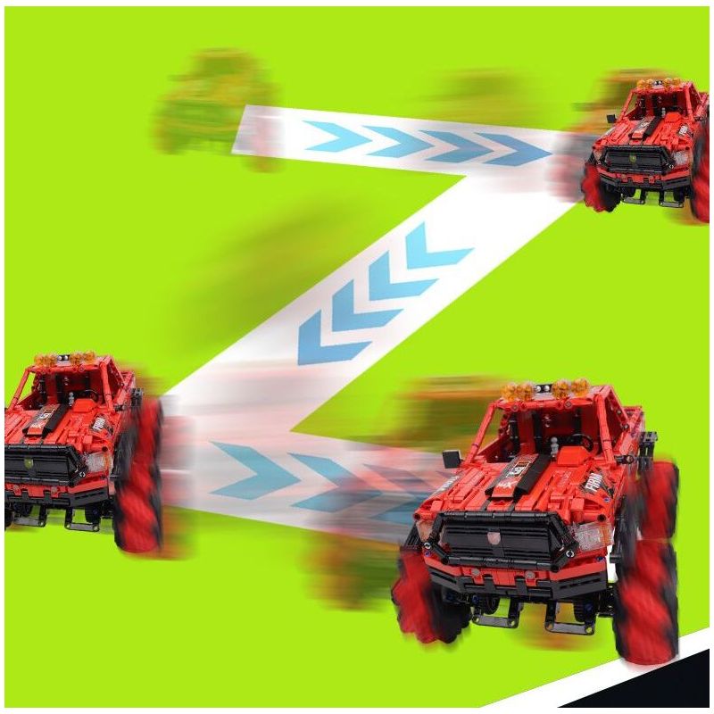 HAPPY BUILD PANGU YC-23035 23035 YC23035 RED RAPTOR MAI LUN STUNT XE ĐỊA HÌNH bộ đồ chơi xếp lắp ráp ghép mô hình Technic PICKUP TRUCK ROAD KING Kỹ Thuật Công Nghệ Cao Mô Hình Phương Tiện 1640 khối