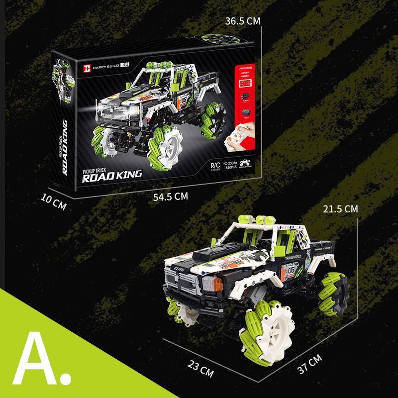 HAPPY BUILD PANGU YC-23036 23036 YC23036 GRAFFITI RAPTOR MAI LUN ĐÓNG THẾ XE ĐỊA HÌNH bộ đồ chơi xếp lắp ráp ghép mô hình Technic PICKUP TRUCK ROAD KING Kỹ Thuật Công Nghệ Cao Mô Hình Phương Tiện 1550 khối