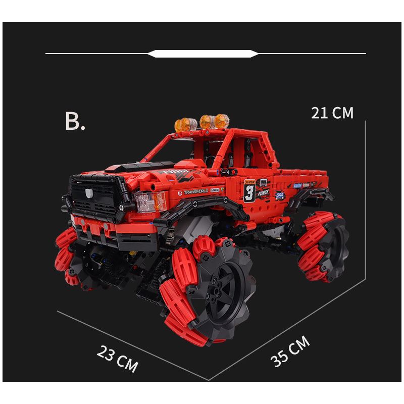 HAPPY BUILD PANGU YC-23036 23036 YC23036 GRAFFITI RAPTOR MAI LUN ĐÓNG THẾ XE ĐỊA HÌNH bộ đồ chơi xếp lắp ráp ghép mô hình Technic PICKUP TRUCK ROAD KING Kỹ Thuật Công Nghệ Cao Mô Hình Phương Tiện 1550 khối