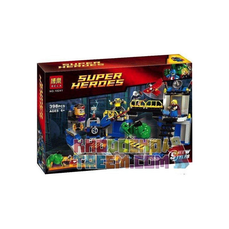 NOT Lego AVENGERS HULK LAB SMASH 76018 Bela Lari 10241 SHENG YUAN/SY SY319 xếp lắp ráp ghép mô hình HULK LAB SMASH AVENGERS PHÒNG THÍ NGHIỆM ĐẬP VỠ Marvel Super Heroes Siêu Anh Hùng Marvel 398 khối