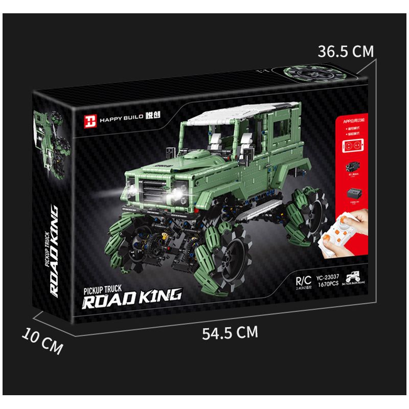 HAPPY BUILD PANGU YC-23037 23037 YC23037 LAND ROVER DEFENDER MCLUN STUNT XE ĐỊA HÌNH bộ đồ chơi xếp lắp ráp ghép mô hình Technic PICKUP TRUCK ROAD KING Kỹ Thuật Công Nghệ Cao Mô Hình Phương Tiện 1670 khối