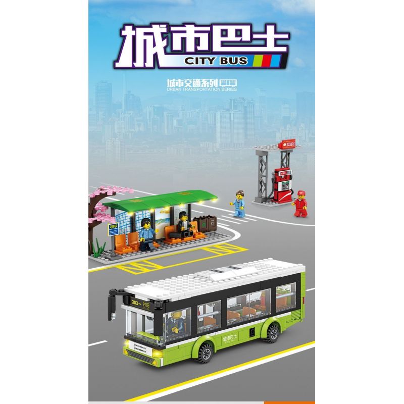 Kazi KY98271 98271 GIAO THÔNG ĐÔ THỊ XE BUÝT THÀNH PHỐ bộ đồ chơi xếp lắp ráp ghép mô hình City CITY BUS 415 khối