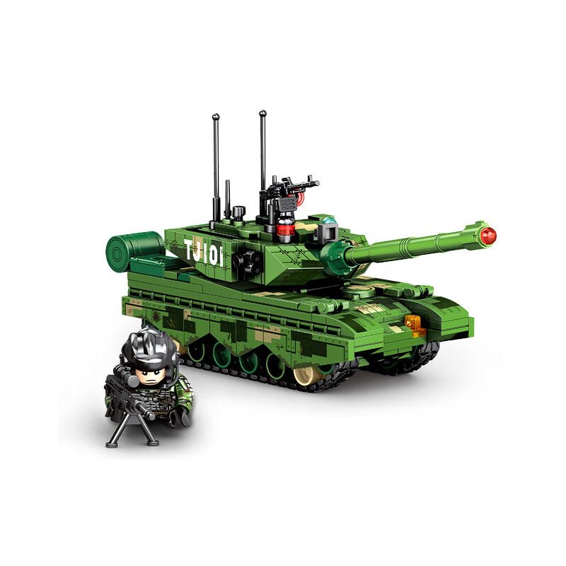 SEMBO 203168 non Lego MỘT QUỐC GIA HÙNG MẠNH XE TĂNG CHIẾN ĐẤU CHỦ LỰC ZTZ-99A bộ đồ chơi xếp lắp ráp ghép mô hình Military Army Quân Sự Bộ Đội 297 khối