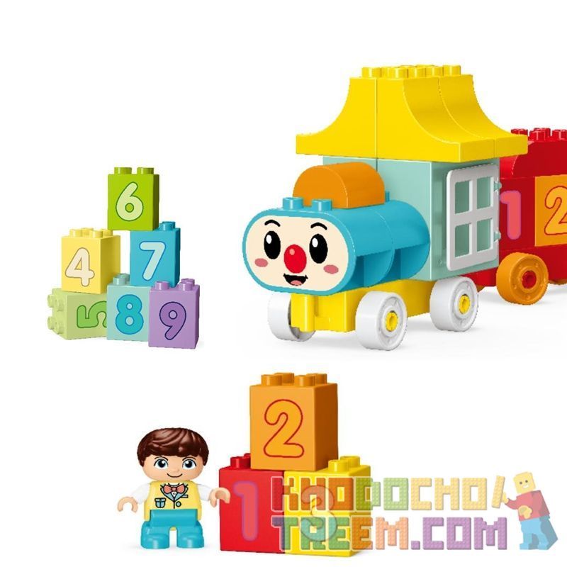 Xếp hình tàu hỏa học đếm Kids Home Toys 50 khối