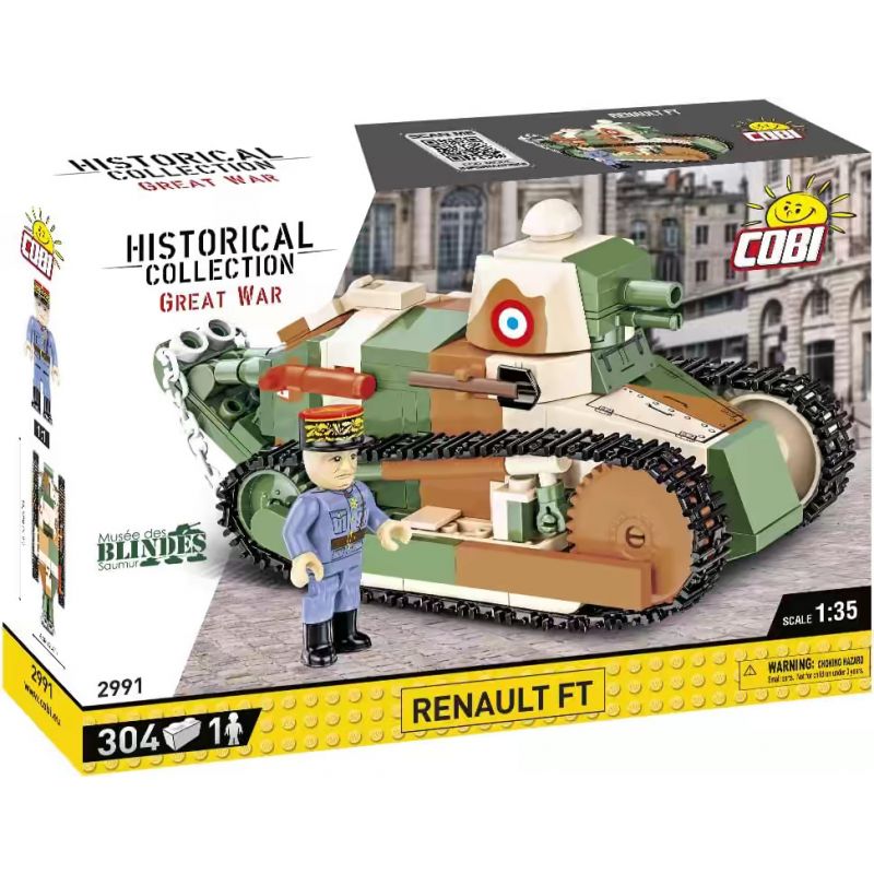 COBI 2991 2992 non Lego XE TĂNG RENAULT FT bộ đồ chơi xếp lắp ráp ghép mô hình Military Army Quân Sự Bộ Đội 304 khối