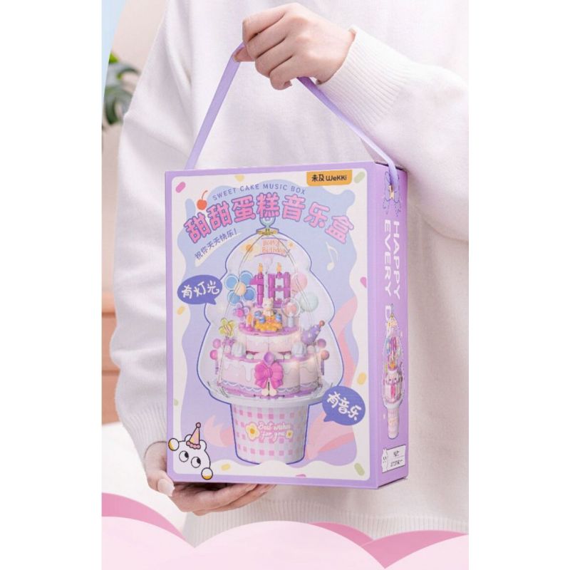 WEKKI 516158 HỘP NHẠC BÁNH NGỌT bộ đồ chơi xếp lắp ráp ghép mô hình Creator SWEET CAKE MUSIC BOX Sáng Tạo
