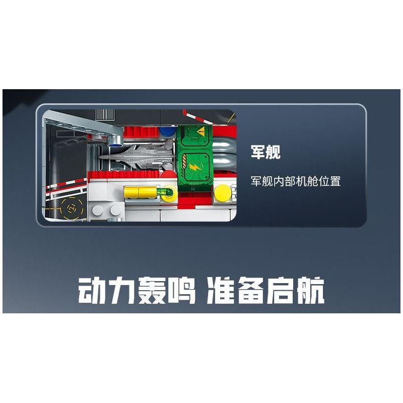 SEMBO 208039 CẤU TRÚC MÔ-ĐUN BA PHẦN CỦA TÀU SÂN BAY PHÚC KIẾN tỷ lệ 1:800 bộ đồ chơi xếp lắp ráp ghép mô hình Military Army Quân Sự Bộ Đội 1326 khối