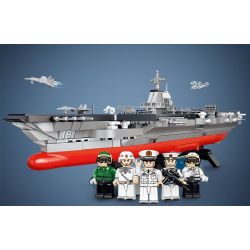 SEMBO 208039 CẤU TRÚC MÔ-ĐUN BA PHẦN CỦA TÀU SÂN BAY PHÚC KIẾN tỷ lệ 1:800 bộ đồ chơi xếp lắp ráp ghép mô hình Military Army Quân Sự Bộ Đội 1326 khối