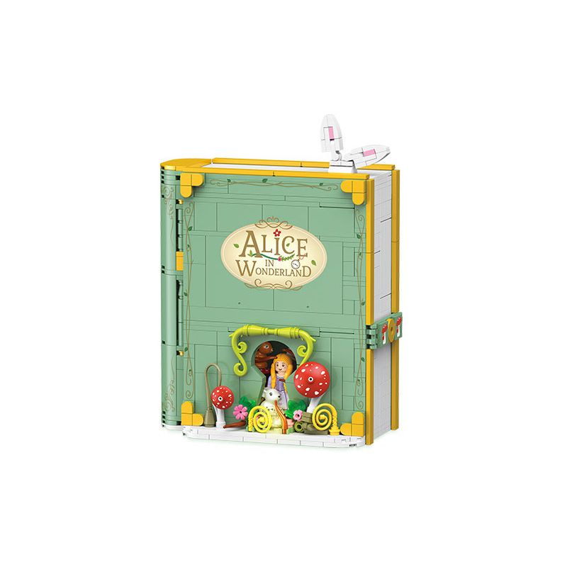 JIESTAR JJ9056 9056 non Lego CUỐN SÁCH TRUYỆN CỔ TÍCH CỦA ALICE TRÊN ĐƯỜNG CHẠY TRỐN bộ đồ chơi xếp lắp ráp ghép mô hình ALICE IN WONDERLAND 830 khối