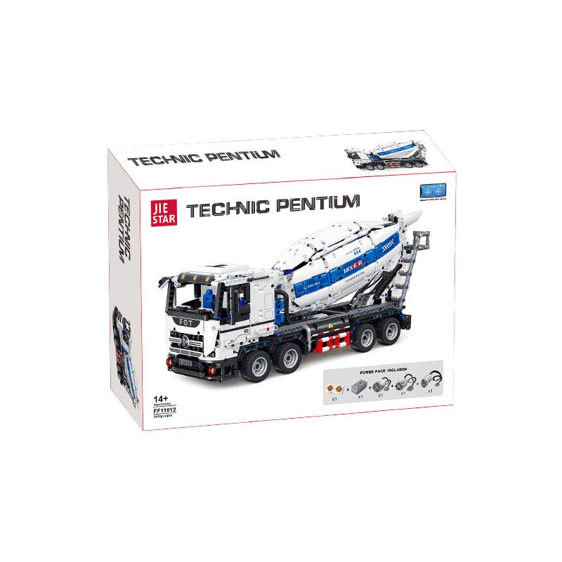 JIESTAR FF11012 11012 XE TRỘN BÊ TÔNG bộ đồ chơi xếp lắp ráp ghép mô hình Technic Kỹ Thuật Công Nghệ Cao Mô Hình Phương Tiện 2432 khối