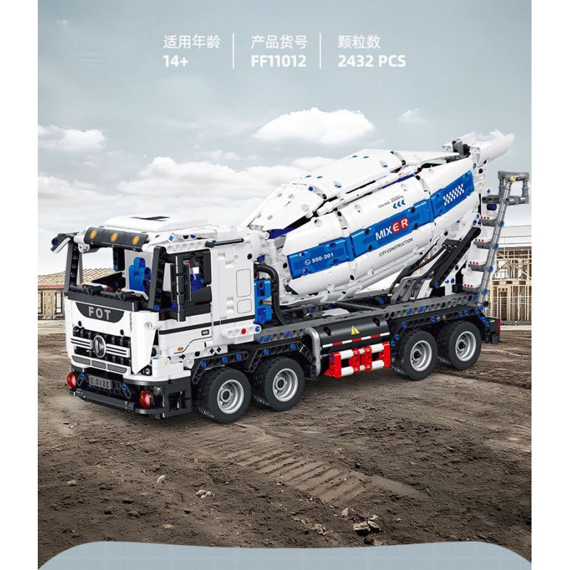 JIESTAR FF11012 11012 XE TRỘN BÊ TÔNG bộ đồ chơi xếp lắp ráp ghép mô hình Technic Kỹ Thuật Công Nghệ Cao Mô Hình Phương Tiện 2432 khối