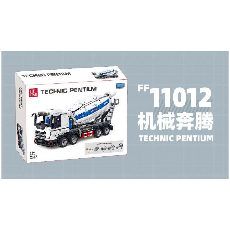 JIESTAR FF11012 11012 XE TRỘN BÊ TÔNG bộ đồ chơi xếp lắp ráp ghép mô hình Technic Kỹ Thuật Công Nghệ Cao Mô Hình Phương Tiện 2432 khối
