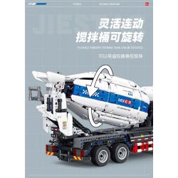 JIESTAR FF11012 11012 XE TRỘN BÊ TÔNG bộ đồ chơi xếp lắp ráp ghép mô hình Technic Kỹ Thuật Công Nghệ Cao Mô Hình Phương Tiện 2432 khối