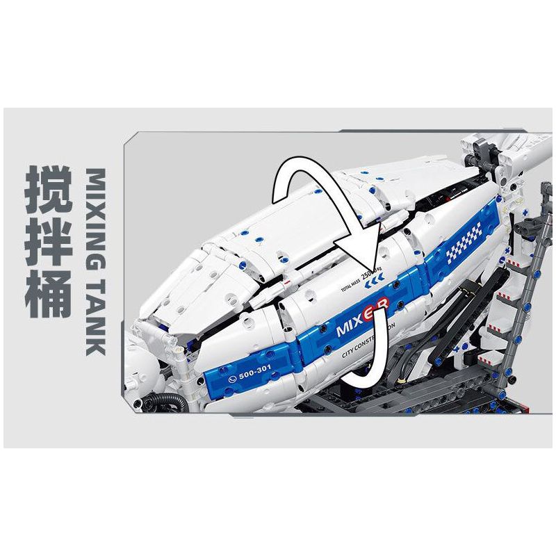 JIESTAR FF11012 11012 XE TRỘN BÊ TÔNG bộ đồ chơi xếp lắp ráp ghép mô hình Technic Kỹ Thuật Công Nghệ Cao Mô Hình Phương Tiện 2432 khối