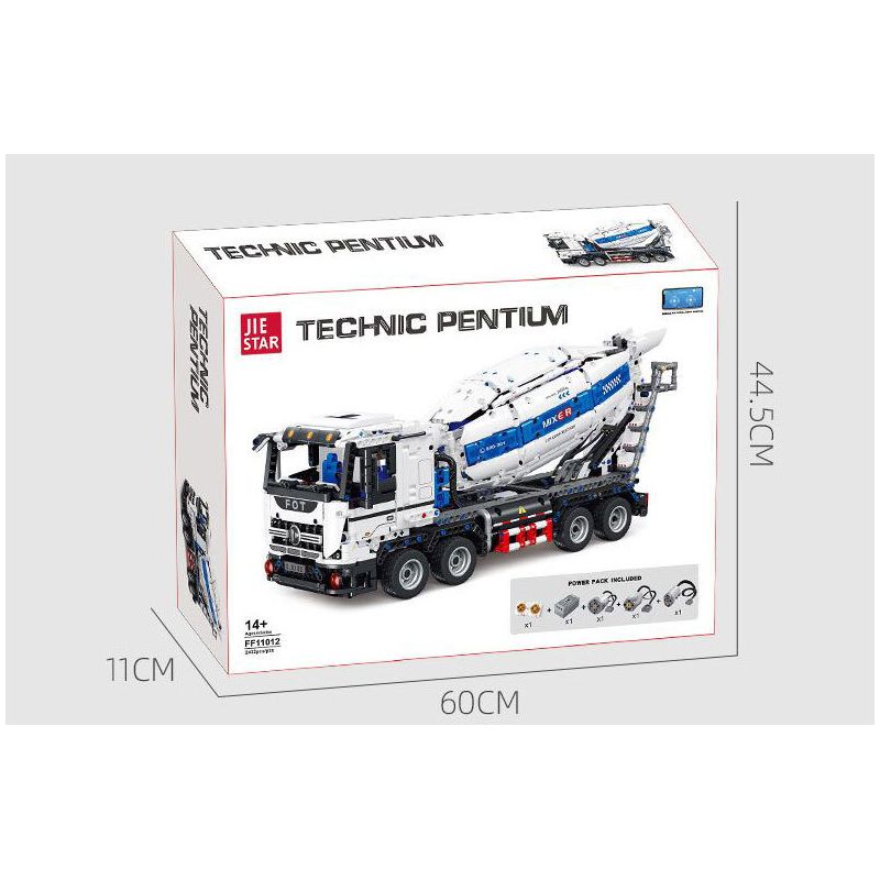JIESTAR FF11012 11012 XE TRỘN BÊ TÔNG bộ đồ chơi xếp lắp ráp ghép mô hình Technic Kỹ Thuật Công Nghệ Cao Mô Hình Phương Tiện 2432 khối